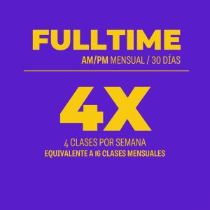 Plan Mensual AM/PM 30 días 16 clases 4 veces por semana