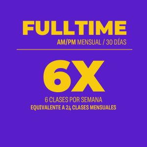 Plan Mensual  AM/PM 30 días 24 clases 6 veces por semana
