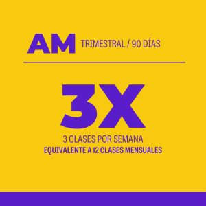 Plan Trimestral AM 90 Días 36 clases 12 veces por mes / 3 por semana