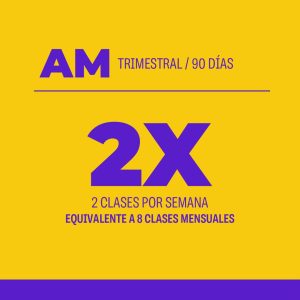 Plan Trimestral AM 90 Días 24 clases 8 veces por mes / 2 por semana