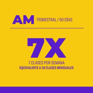 Plan Trimestral AM 90 Días 84 clases 28 veces por mes / 7 por semana